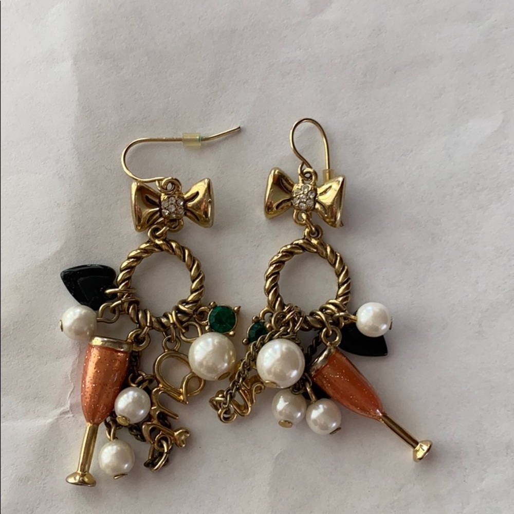 KATE SPADE CHAMPAGNE DANGLE EARRINGS